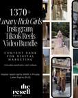 1370+ Luxury Rich Girls & Lifestyle Instagram/TikTok Reel Videos Content Bank | Aesthetic High Quality Videos | MRR