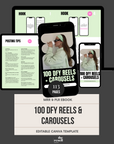 100 DFY Reels & Carousels | Instagram Digital Marketing | MRR & PLR | Canva Editable