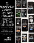 75 Done For You (DFY) Faceless Men Reels with Hooks Video Bundle | Instagram/TikTok Reel Videos Content Bank | MRR